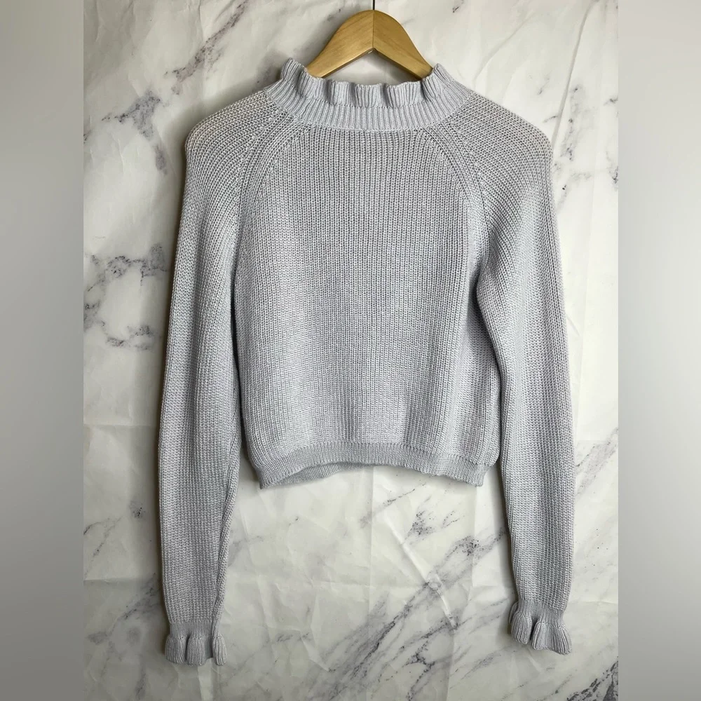 H&m Ruffled Ribbed Cropped Sweater - B47 - Picture 5 of 5